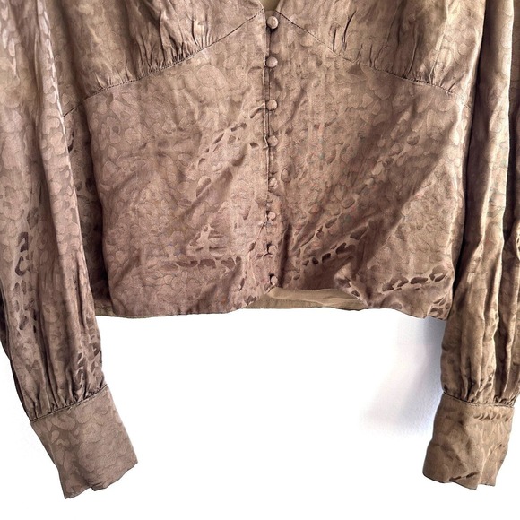 Theory Brown V-Neck Blouse - Picture 4 of 5